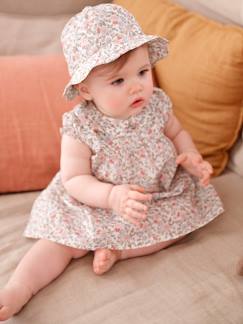 Bebé 0-36 meses-Conjunto vestido e chapéu, para recém-nascido