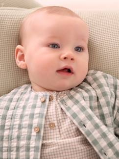 Bebé 0-36 meses-Camisolas, casacos de malha, sweats-Casacos-Casaco seersucker aos quadrados, para recém-nascido