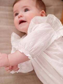 Bebé 0-36 meses-T-shirts-Blusa bordada de mangas compridas, para recém-nascido