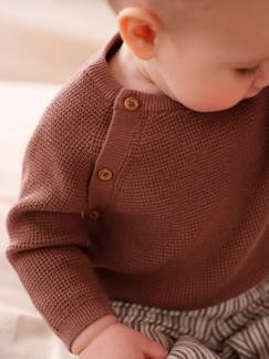 Bebé 0-36 meses-Camisolas, casacos de malha, sweats-Camisolas-Camisola em malha fantasia, abertura à frente, para recém-nascido