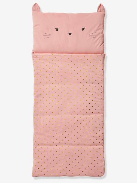 Saco-cama Gato, com algodão reciclado rosa 