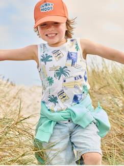 Menino 2-14 anos-Camisola de cavas, motivos alusivos ao surf, para menino