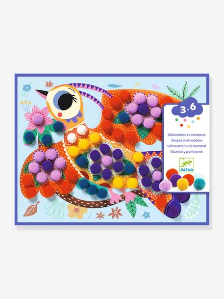 Caixa de colagens, Silhuetas e pompons - DJECO multicolor 