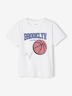 Menino 2-14 anos-T-shirts, polos-T-shirt basquetebol com detalhes em relevo, para menino