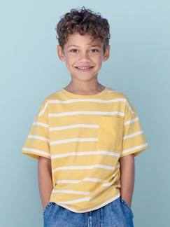 Menino 2-14 anos-T-shirt às riscas personalizável, para menino