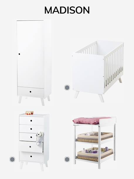 Mesa de mudas, para bebé branco+Branco+Cinzento 