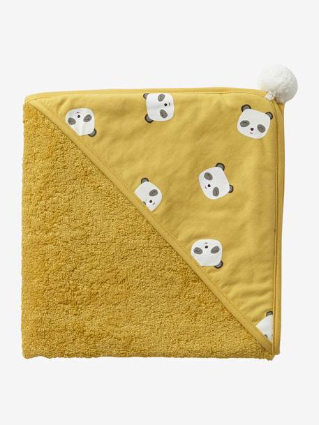 Capa de banho, Panda Amarelo escuro liso com motivo+VERDE MEDIO LISO COM MOTIVO 