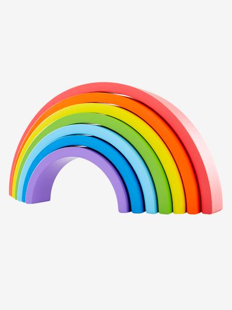 Puzzle em forma de arco-íris, em madeira multicolor 
