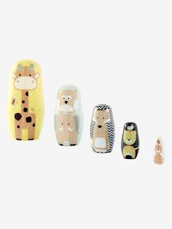 Elefantes-Brinquedos-Primeira idade-Bonecas encaixáveis com animais, em madeira