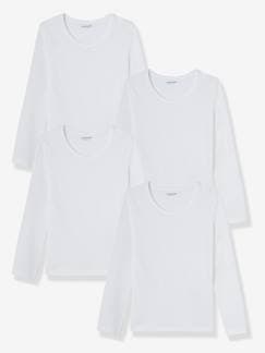 Menina 2-14 anos-Roupa interior-Camisolas interiores-Lote de 4 camisolas de mangas compridas