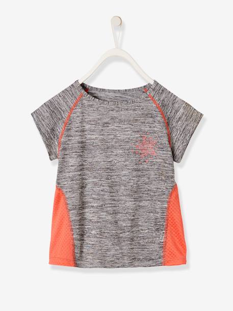 T-shirt de desporto, com mangas curtas e estrela, para menina Cinzento medio mesclado 