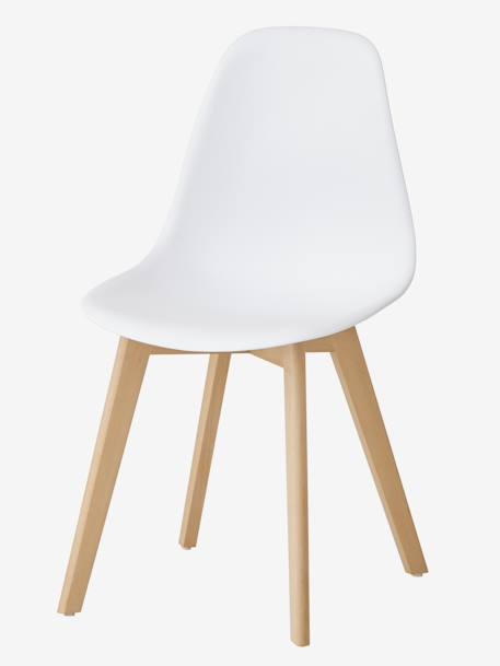 Cadeira Escandinava Montessori, para criança, alt. do assento 45 cm Branco claro liso 