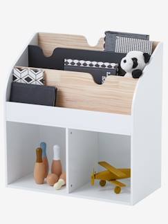 Brinquedos de madeira-Quarto e Arrumação-Arrumação-Móveis de arrumação-Móvel de arrumação 2 compartimentos + estante-biblioteca Montessori, School